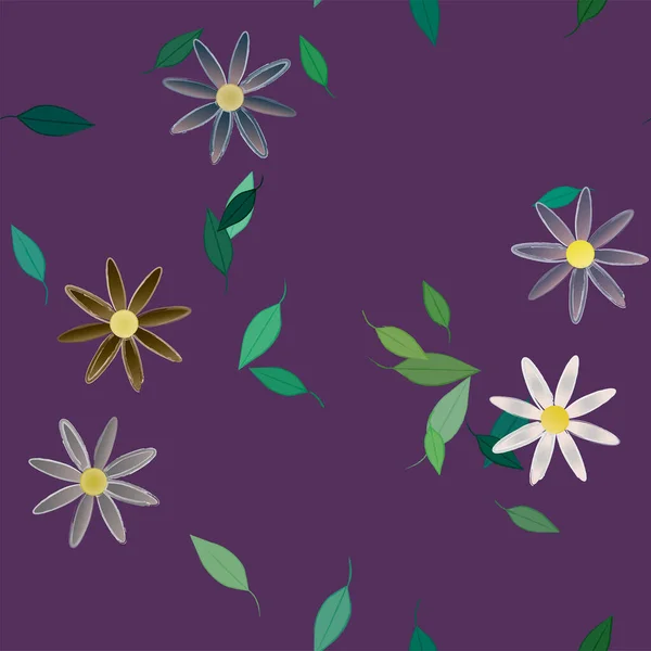 Όμορφη Floral Απρόσκοπτη Φόντο Λουλούδια Διανυσματική Απεικόνιση — Διανυσματικό Αρχείο