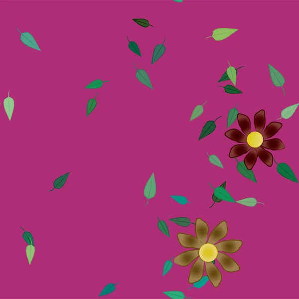 Beau Fond Floral Sans Couture Avec Des Fleurs Des Feuilles — Image vectorielle