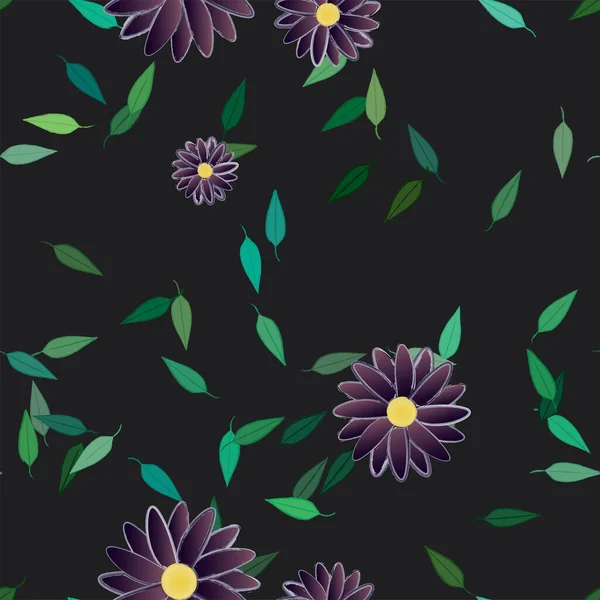 Beau Fond Floral Sans Couture Avec Illustration Vectorielle Fleurs — Image vectorielle