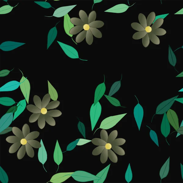 Hermoso Fondo Floral Sin Costuras Con Flores Vector Ilustración — Vector de stock