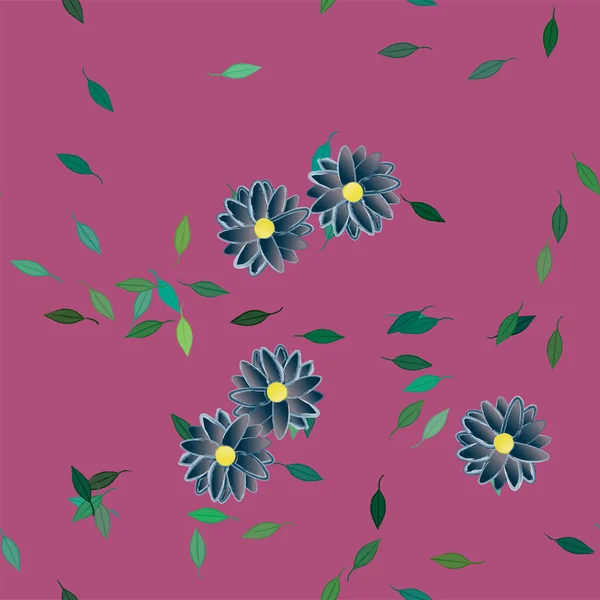 Bonito Floral Sem Costura Fundo Com Flores Vetor Ilustração — Vetor de Stock