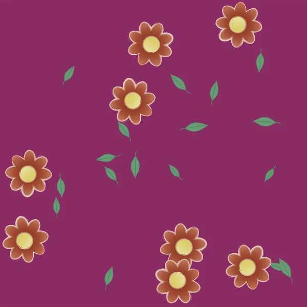 Hermoso Fondo Floral Sin Costuras Con Flores Vector Ilustración — Archivo Imágenes Vectoriales