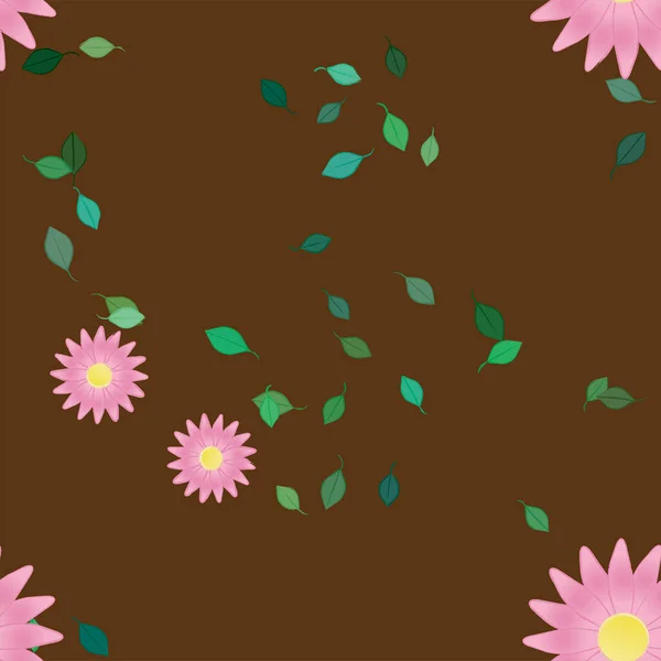 Vakker Blomstersømløs Bakgrunn Med Blomstervektorillustrasjon stockvektor