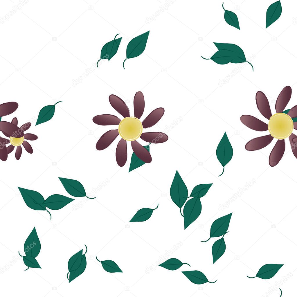beautiful floral seamless background with flowers vector illustration