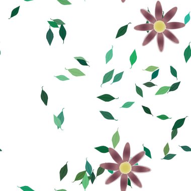 Çiçeksiz arkaplan ve çiçek vektörü çizimi