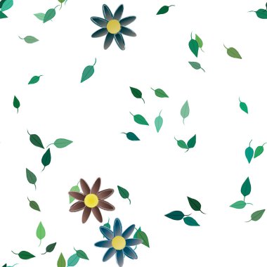 Çiçeksiz arkaplan ve çiçek vektörü çizimi