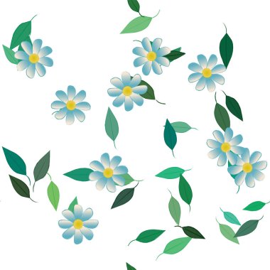 Çiçeksiz arkaplan ve çiçek vektörü çizimi