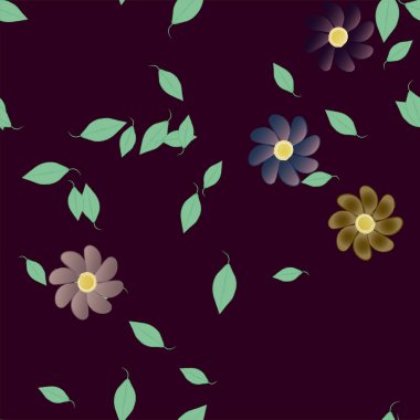 Çiçeksiz arkaplan ve çiçek vektörü çizimi