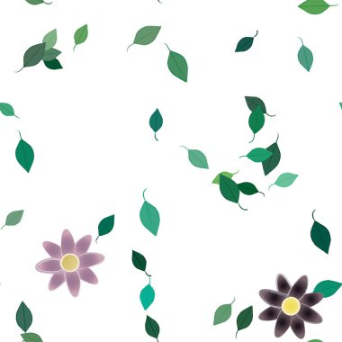 Çiçeksiz arkaplan ve çiçek vektörü çizimi