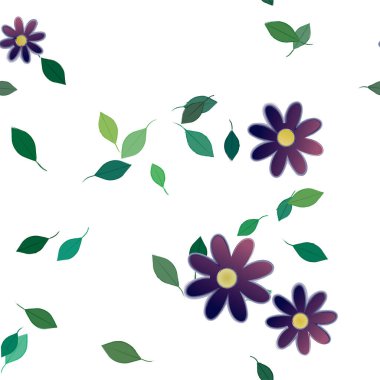 Çiçeksiz arkaplan ve çiçek vektörü çizimi