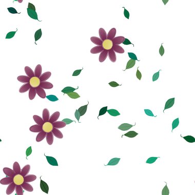 Çiçeksiz arkaplan ve çiçek vektörü çizimi