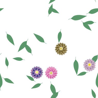 Çiçeksiz arkaplan ve çiçek vektörü çizimi