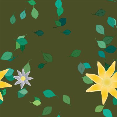 Çiçeksiz arkaplan ve çiçek vektörü çizimi