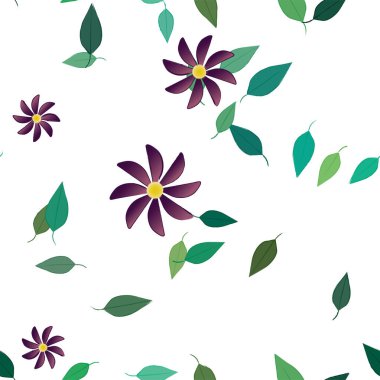 Çiçeksiz arkaplan ve çiçek vektörü çizimi