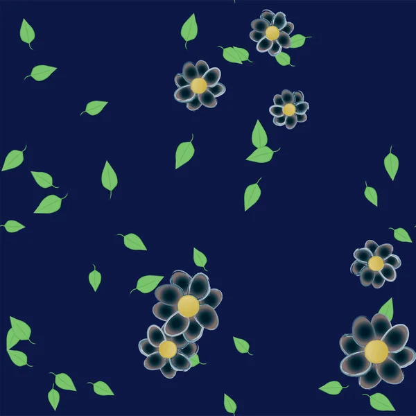 Hermoso Fondo Floral Sin Costuras Con Flores Vector Ilustración — Vector de stock