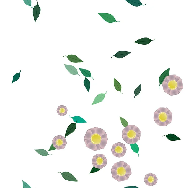 Krásné Květinové Bezešvé Pozadí Květinami Listy Vektorové Ilustrace — Stockový vektor
