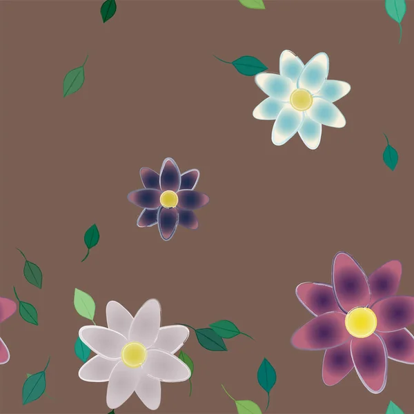 Schöne Florale Nahtlose Hintergrund Mit Blumen Vektor Illustration — Stockvektor