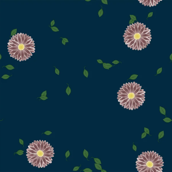 Hermoso Fondo Floral Sin Costuras Con Flores Vector Ilustración — Vector de stock