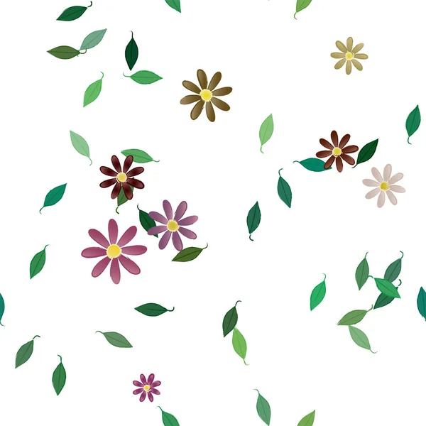 Beautiful Floral Seamless Background Flowers Vector Illustration — Stock Vector