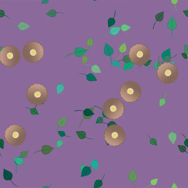 葉を持つ夏の花のベクトル図植物の背景 — ストックベクタ