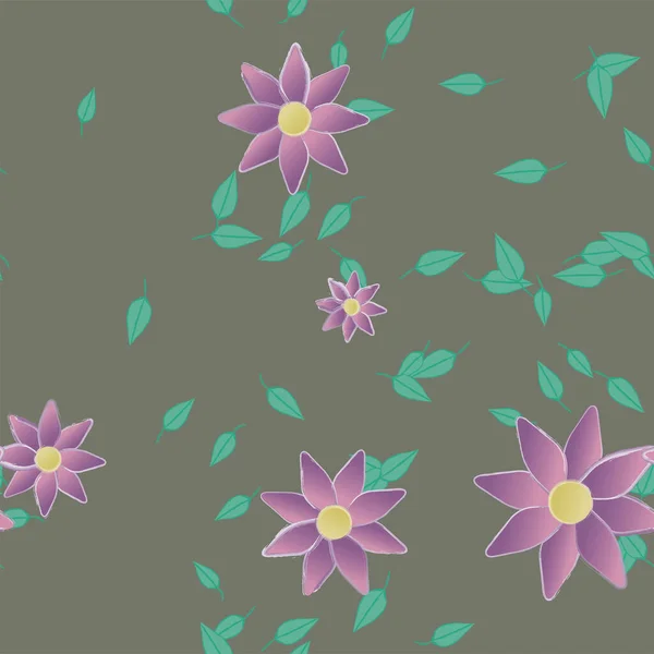 Hermoso Fondo Floral Sin Costuras Con Flores Vector Ilustración — Vector de stock