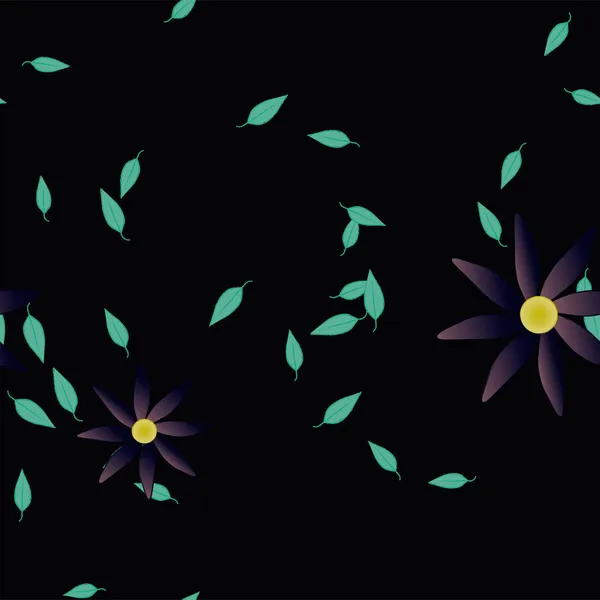 Beau Fond Floral Sans Couture Avec Des Fleurs Des Feuilles — Image vectorielle