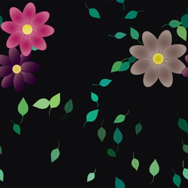 Hermoso Fondo Floral Sin Costuras Con Flores Vector Ilustración — Vector de stock