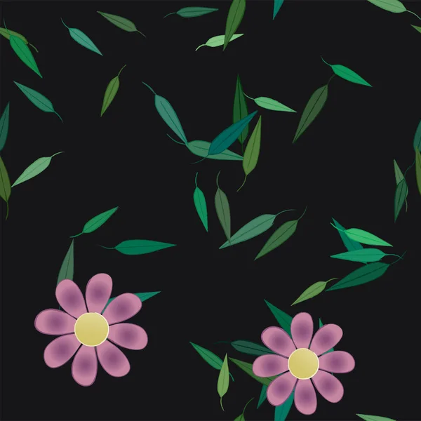 Schöne Florale Nahtlose Hintergrund Mit Blumen Vektor Illustration — Stockvektor