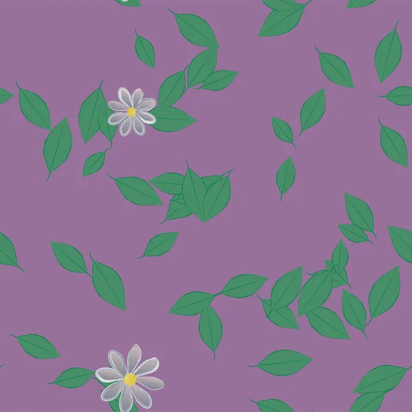 Bonito Floral Sem Costura Fundo Com Flores Vetor Ilustração — Vetor de Stock