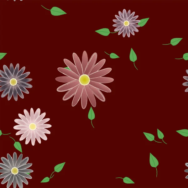 Hermoso Fondo Floral Sin Costuras Con Flores Vector Ilustración — Vector de stock