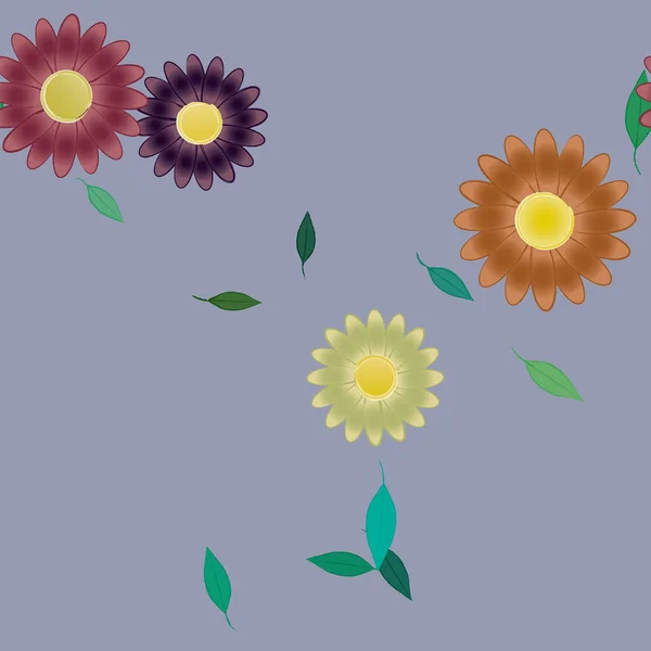 Schöne Florale Nahtlose Hintergrund Mit Blumen Vektor Illustration — Stockvektor