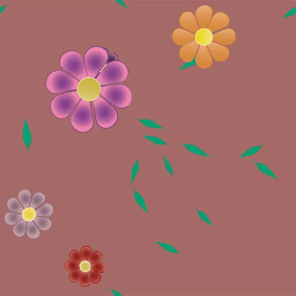 Schöne Florale Nahtlose Hintergrund Mit Blumen Vektor Illustration — Stockvektor