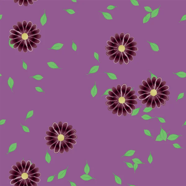 Bonito Floral Sem Costura Fundo Com Flores Vetor Ilustração — Vetor de Stock