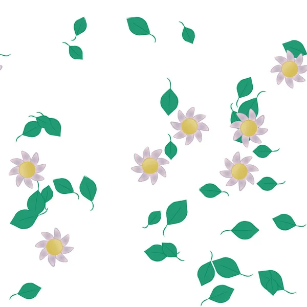 Schöne Florale Nahtlose Hintergrund Mit Blumen Und Blättern Vektorillustration — Stockvektor