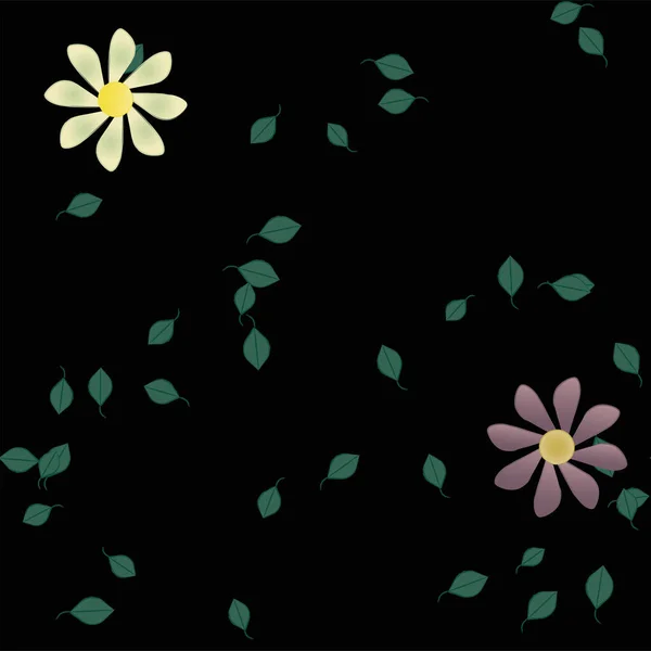 Hermoso Fondo Floral Sin Costuras Con Flores Vector Ilustración — Vector de stock