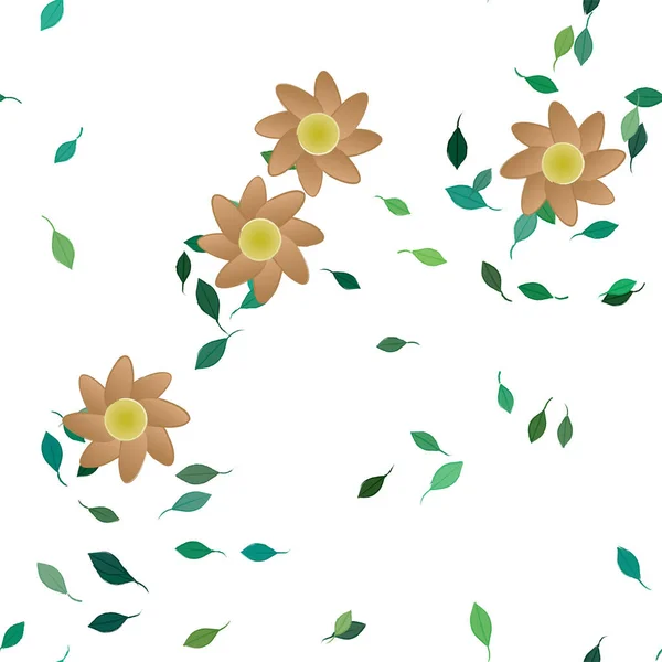 Bonito Floral Sem Costura Fundo Com Flores Vetor Ilustração — Vetor de Stock