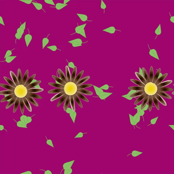 Frumos Fundal Floral Fără Sudură Flori Ilustrație Vectorială — Vector de stoc