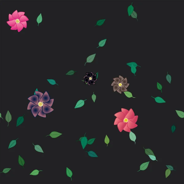 Hermoso Fondo Floral Sin Costuras Con Flores Vector Ilustración — Archivo Imágenes Vectoriales