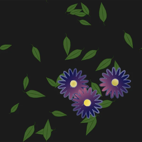 Bonito Floral Sem Costura Fundo Com Flores Vetor Ilustração — Vetor de Stock