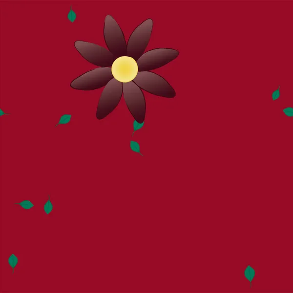 Διανυσματική Απεικόνιση Των Λουλουδιών Φύλλα Αδιάλειπτη Φόντο — Διανυσματικό Αρχείο