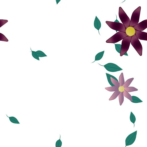 葉を持つ夏の花のベクトル図植物の背景 — ストックベクタ