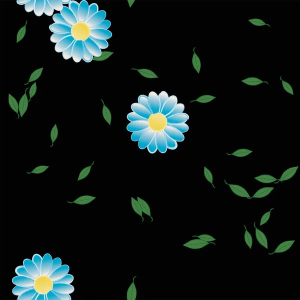 Hermoso Fondo Floral Sin Costuras Con Flores Vector Ilustración — Vector de stock