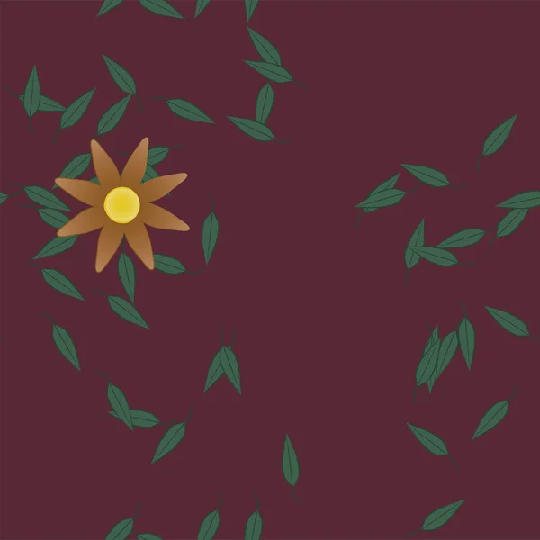 Fundo Sem Costura Floral Bonito Com Flores Folhas Ilustração Vetorial — Vetor de Stock