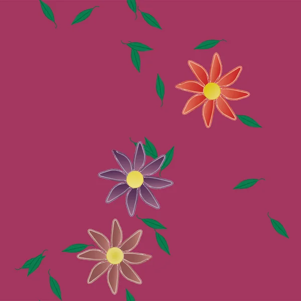 Beau Fond Floral Sans Couture Avec Illustration Vectorielle Fleurs — Image vectorielle