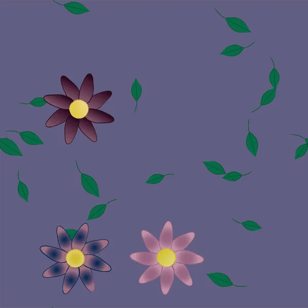 Bonito Floral Sem Costura Fundo Com Flores Vetor Ilustração —  Vetores de Stock