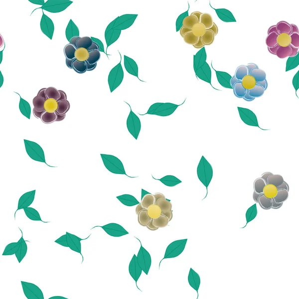 Vakker Blomstersømløs Bakgrunn Med Blomstervektorillustrasjon stockvektor