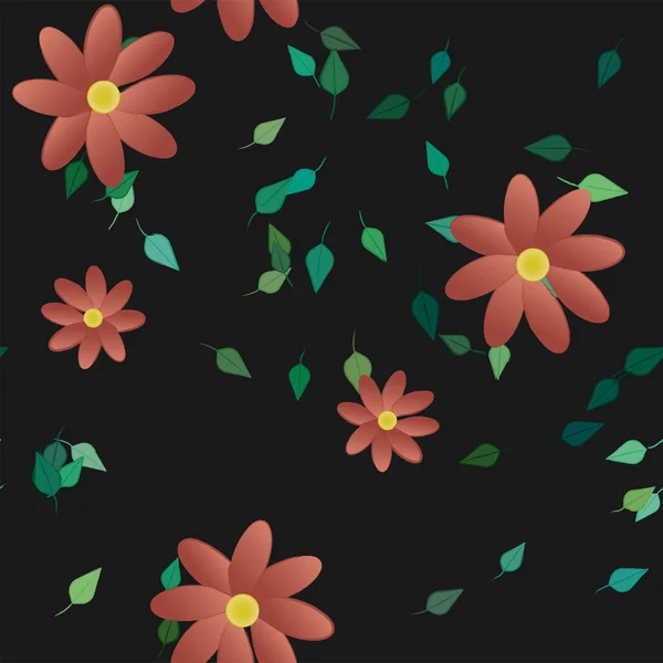Mooie Bloemen Naadloze Achtergrond Met Bloemen Vector Illustratie Rechtenvrije Stockillustraties
