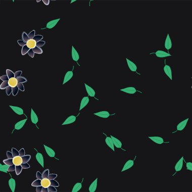 Yapraklı çiçeklerin vektör çizimi, pürüzsüz arkaplan