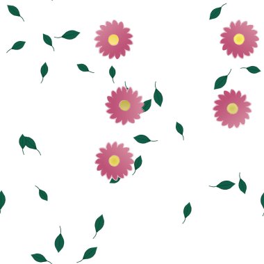 Çiçeksiz arkaplan ve çiçek vektörü çizimi