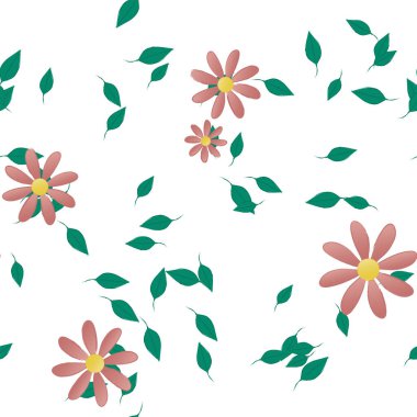 Çiçeksiz arkaplan ve çiçek vektörü çizimi